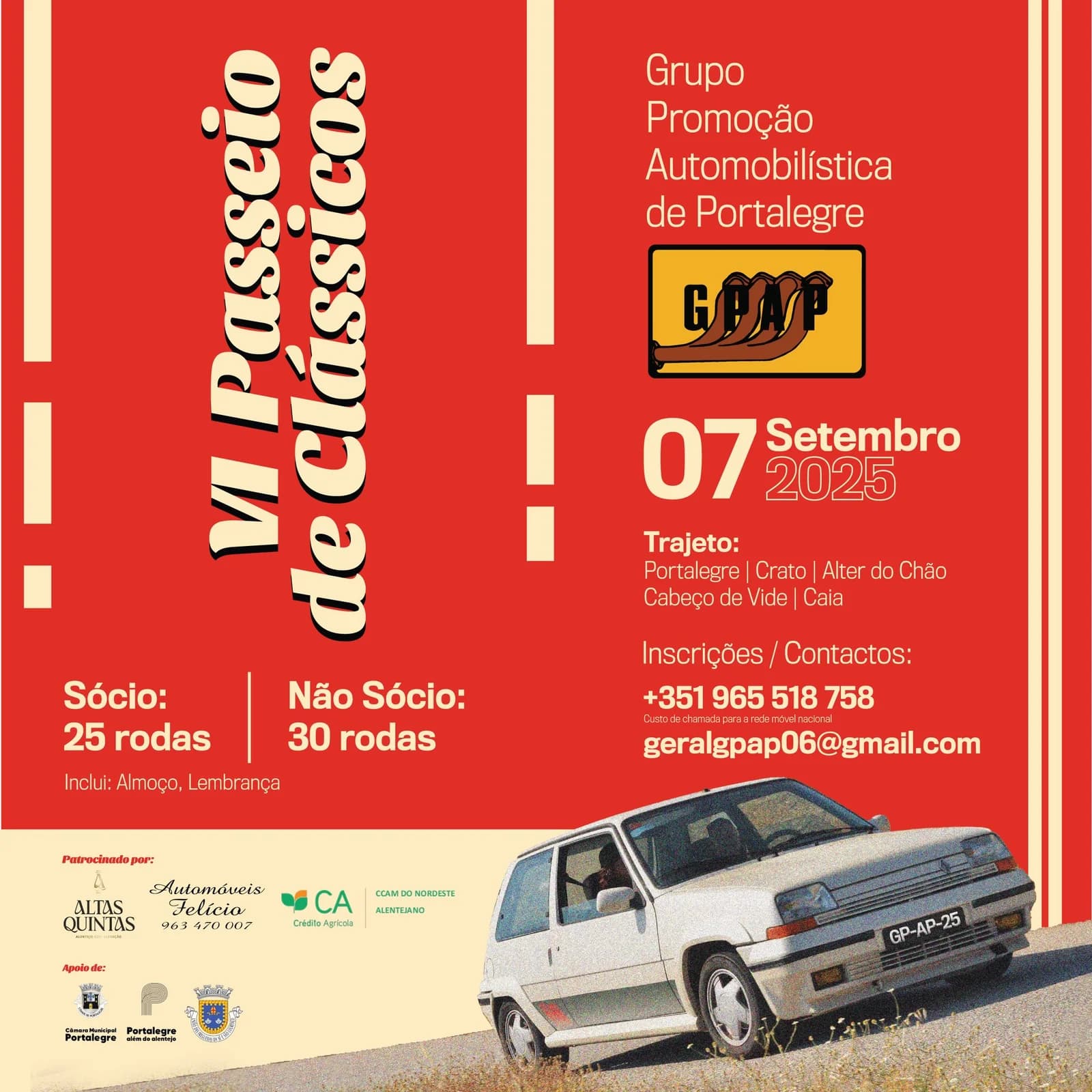 6º Passeio de Clássicos – Grupo de Promoção Automobilística de Portalegre