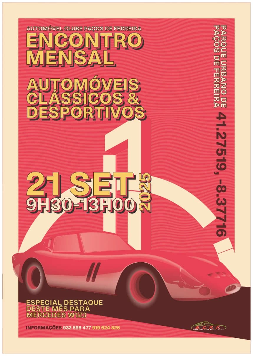 Encontro mensal automóveis clássicos e desportivos Set’25