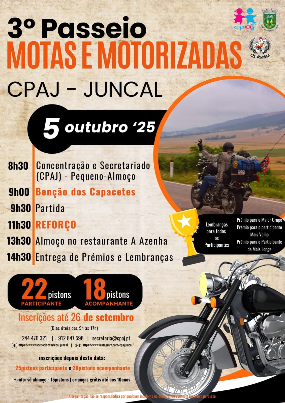 3º Passeio de Motas e Motorizadas – Cpaj Juncal