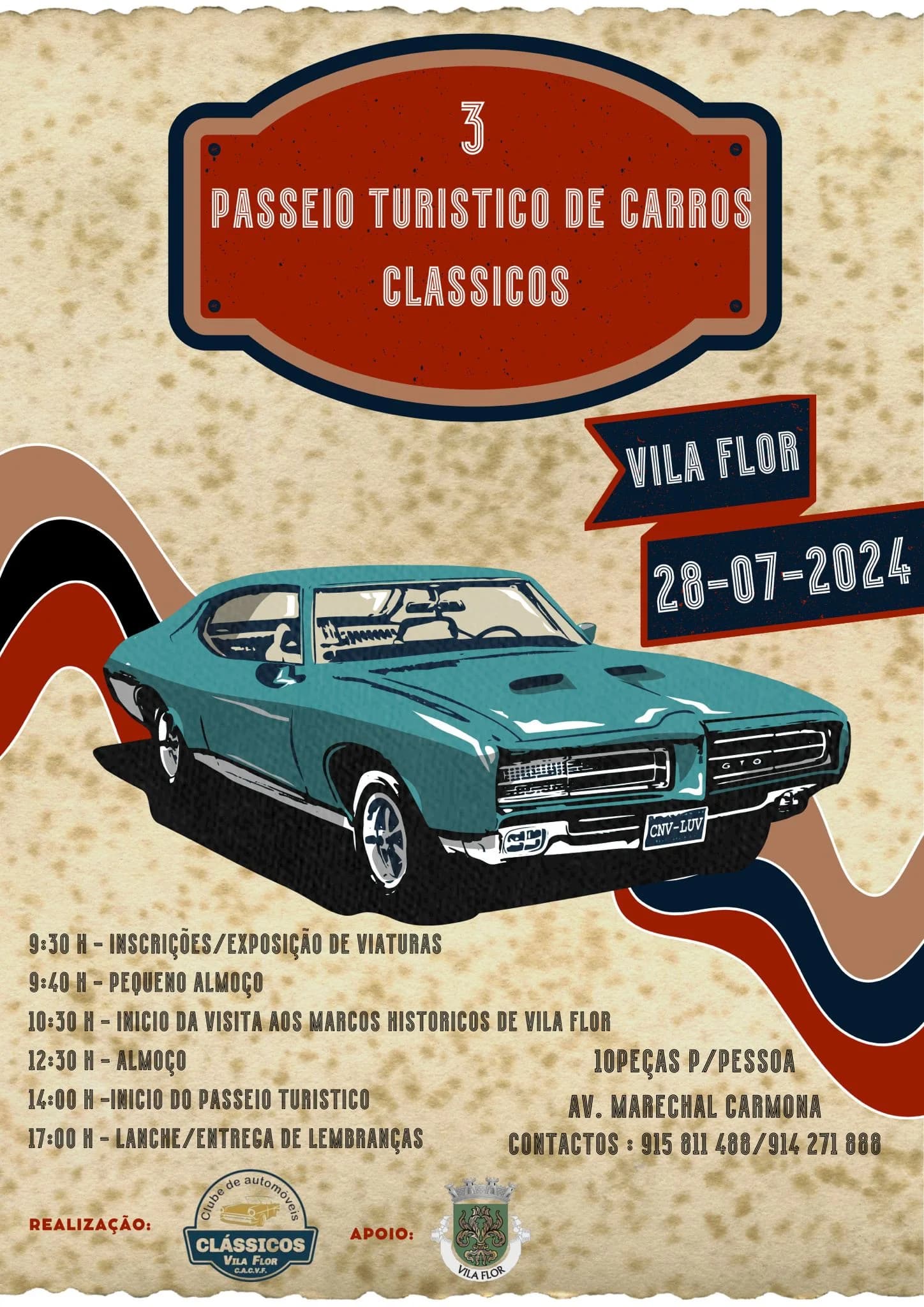 3º Passeio Anual Carros Clássicos – Classicos de Vila Flor
