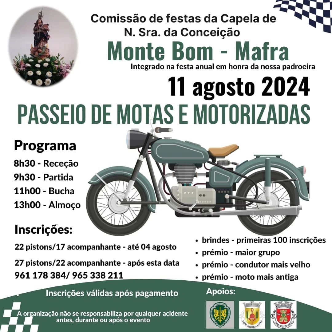 Passeio de Mota e Motorizadas – Festa anual Monte Bom