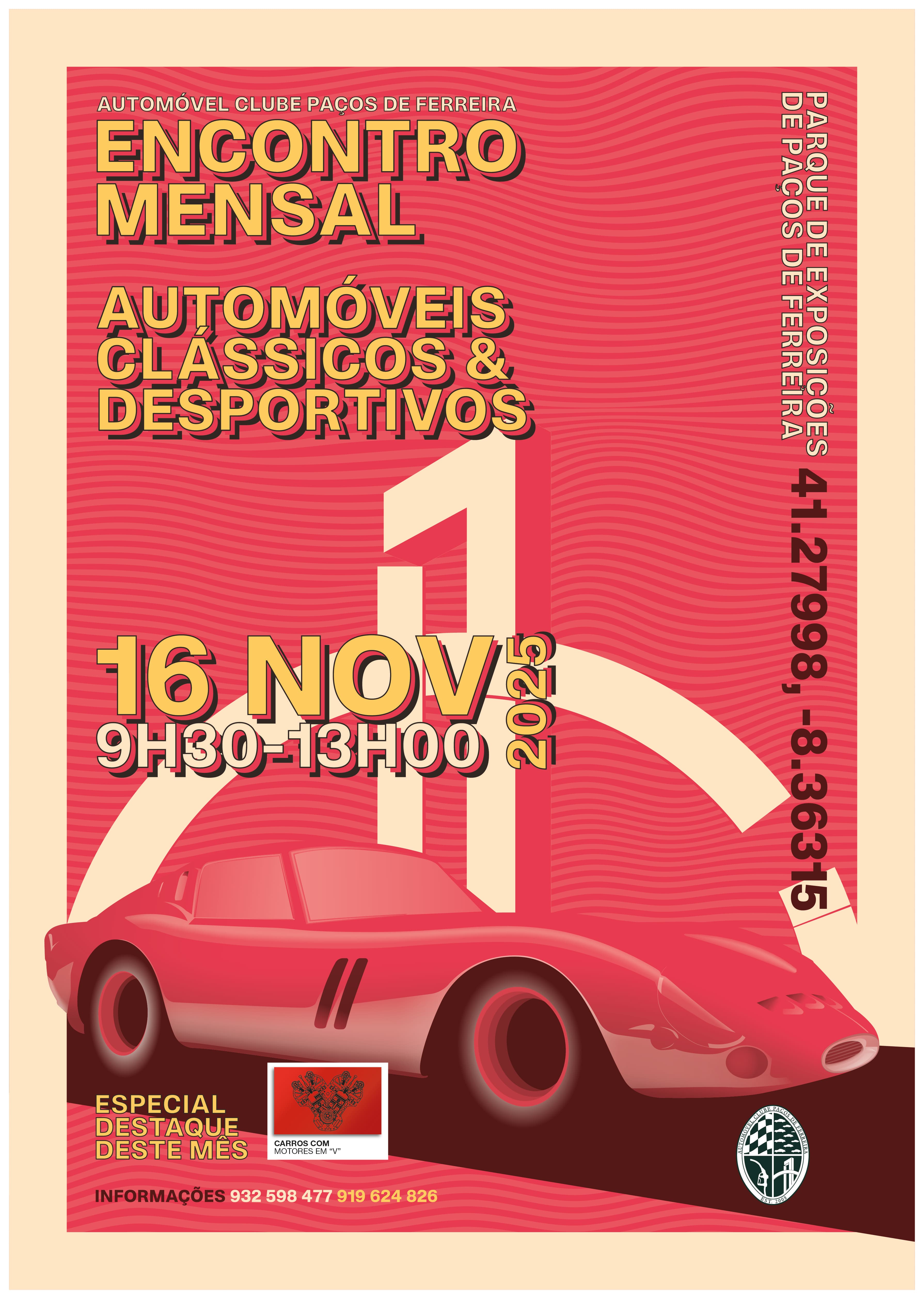 Encontro mensal automóveis clássicos e desportivos 